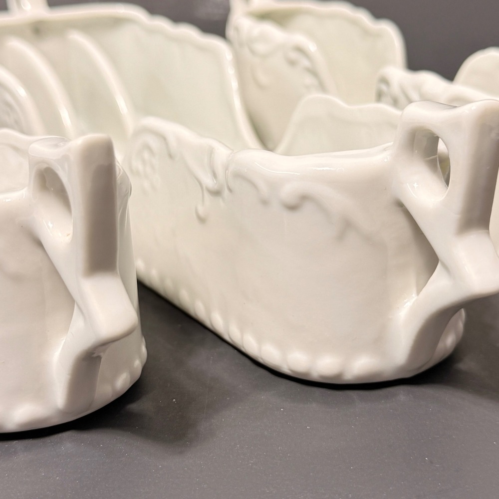 Maryland China White Porcelain Sleigh Dish Set of 3 Christmas Holiday Japan - Picture 5 of 9